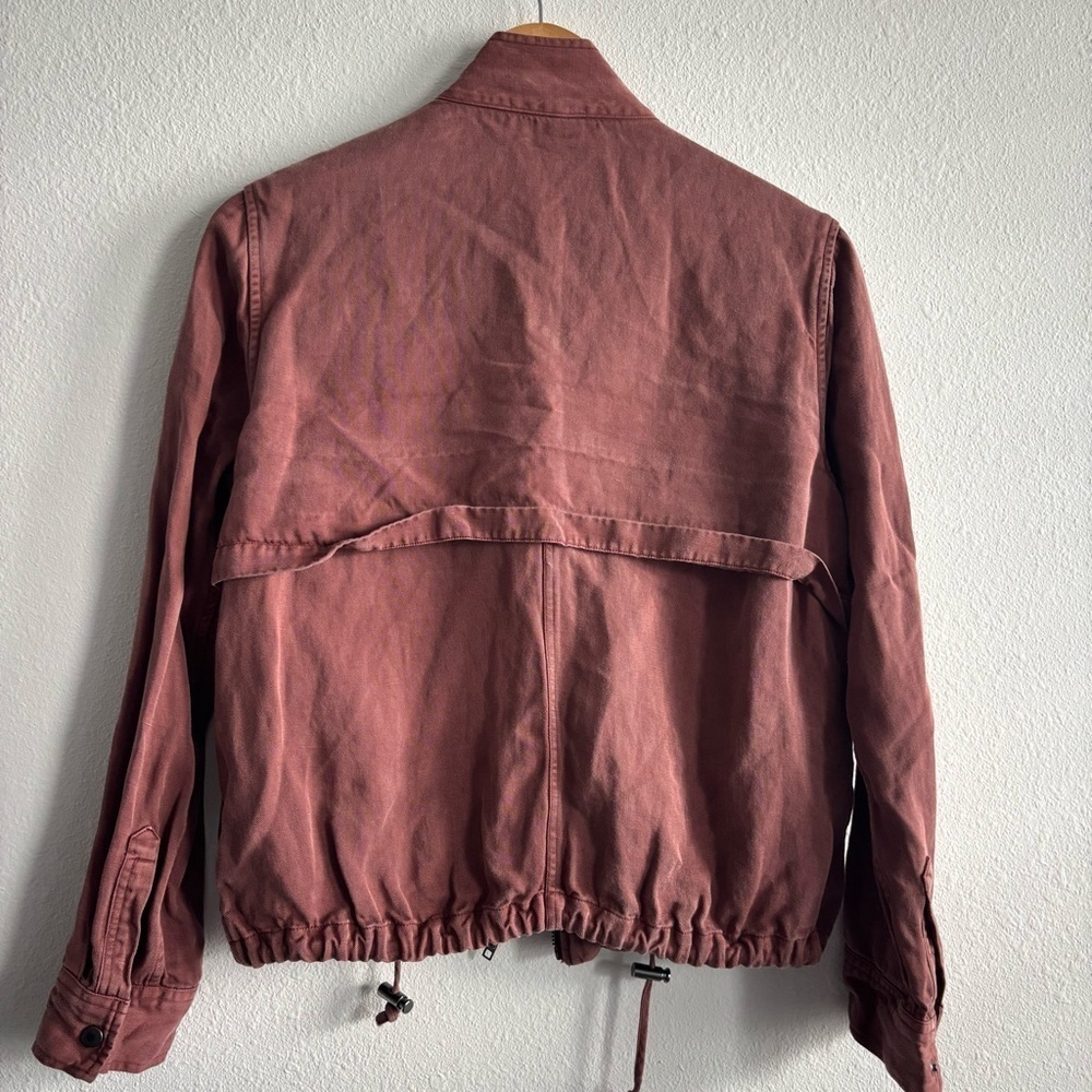 Rails Revolve Collins Burgundy Rust Utility Snap Zip Cinching Tencel Jacket - Picture 10 of 16